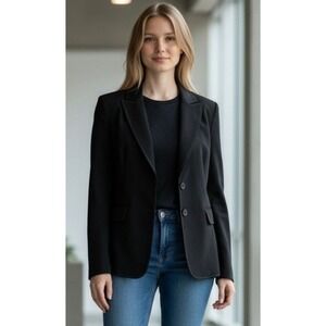 Nine West Black One Button Blazer Suit Jacket Womens Size 10